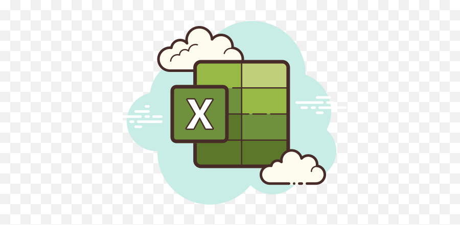 Microsoft Excel 2019 Icon In Cloud Style - Tiktok Icon Aesthetic Cloud Png,Excel Icon Based On Text