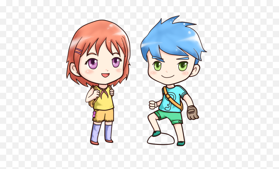 Chibi Anime Cute - Best Friend Anime Boy And Girl Png,Anime Chibi Png -  free transparent png images 