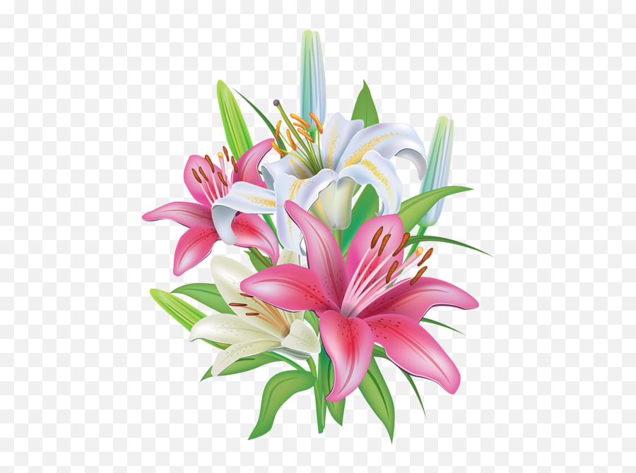 Lilies Flowers Decoration Png Clipart - Easter Lilies Clipart,Lilies Png