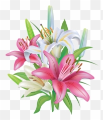 Lilies Flowers Decoration Png Clipart - Easter