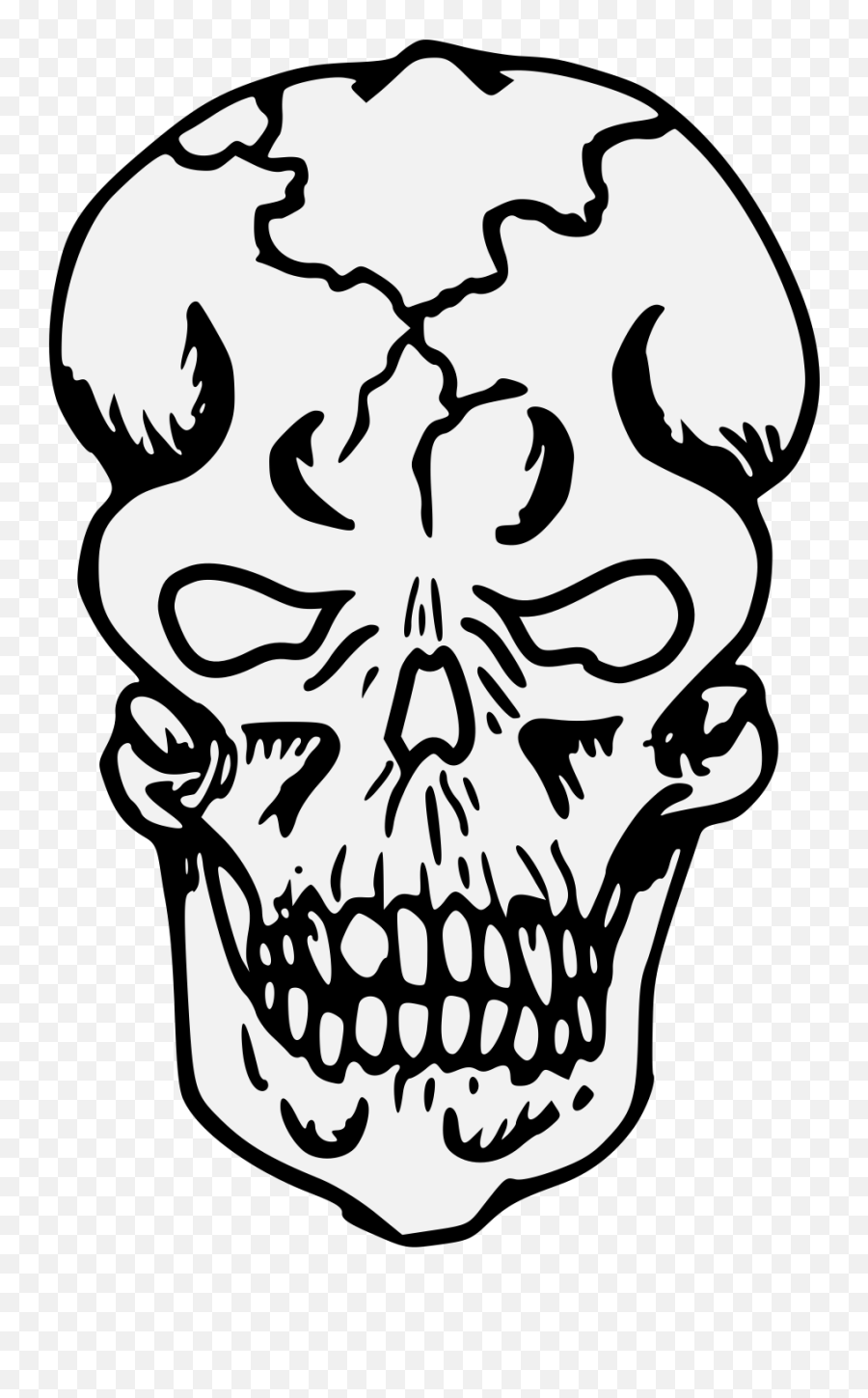 Skull - Traceable Heraldic Art Traceable Skull Png,Skull Head Png