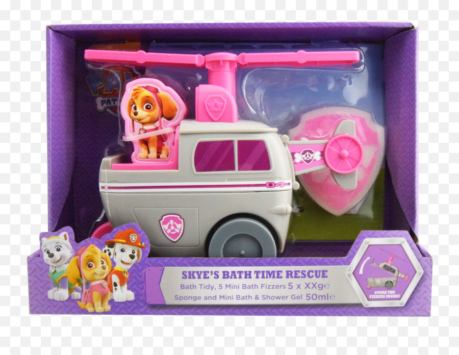 Paw Patrol Skyeu0027s Bathtime Rescue Gift Set - Paw Patrol K30055 Skye Bath Time Rescue Tidy Toy Gift Set Png,Skye Paw Patrol Png