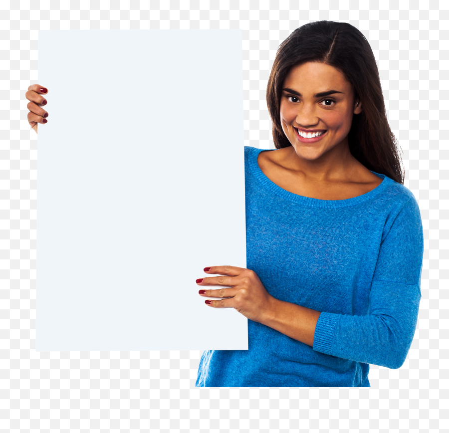 Download Girl Holding Banner Png Image For Free