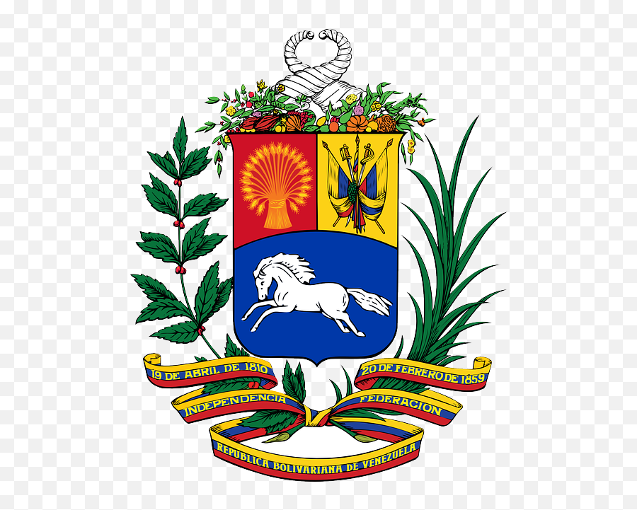 Download Flag Plants Horse Coat Arms Venezuela Escudo - Venezuela Coat Of Arms Png,Coat Of Arms Png