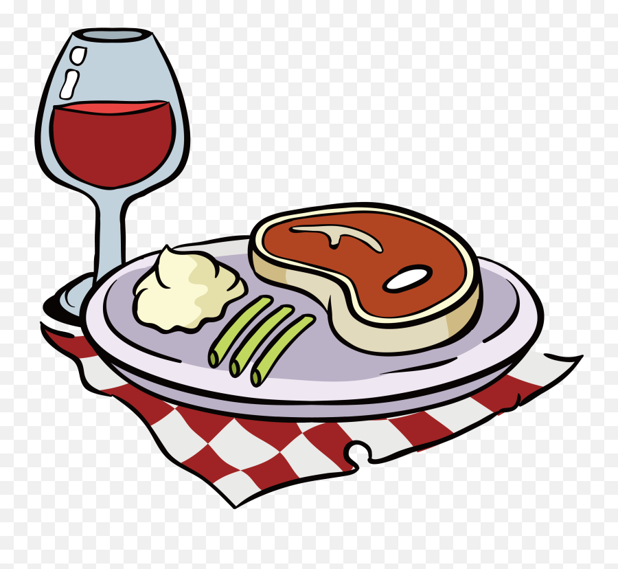 Red Wine Beefsteak Clip Art Plaid - Clipart Food And Wine Png,Red Wine Png