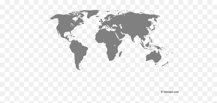 Grey Map Of The World With Antarctica - Grey Map Of The World Png,World Map Black And White Png