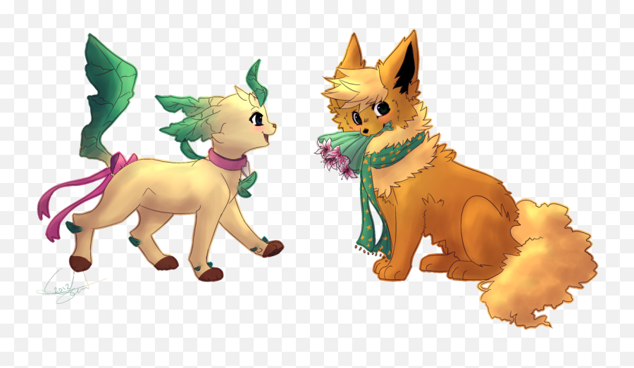 Download Flareon X Leafeon - Cute Flareon X Leafeon Png,Flareon Png