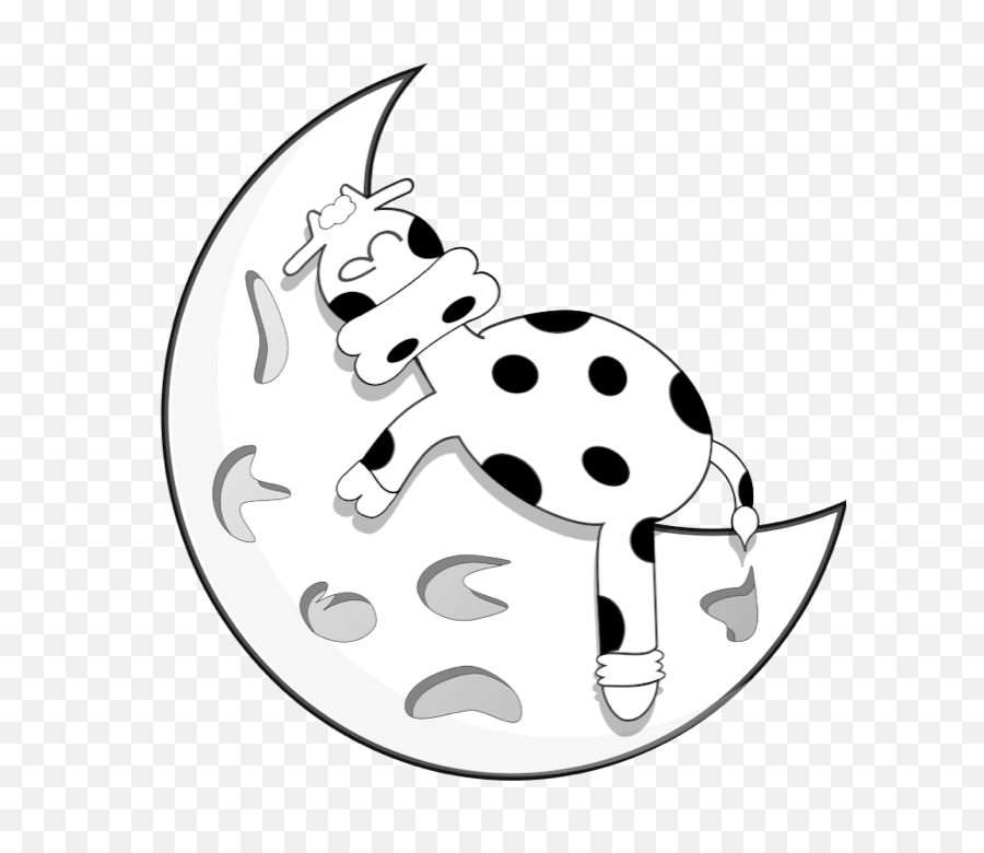 Cow Sleeping - Cow On The Moon,The Moon Png
