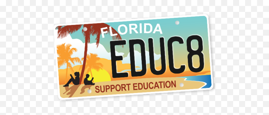 The New Support Education Specialty Plate Is Available Now - Florida Support Education Plate Png,License Plate Png