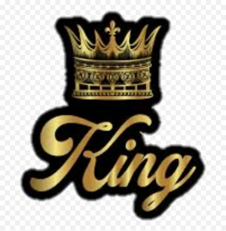 King Royalty Gold Crown Black Sticker By Amanda - King Coffee Cup Png,Gold Crown Logo