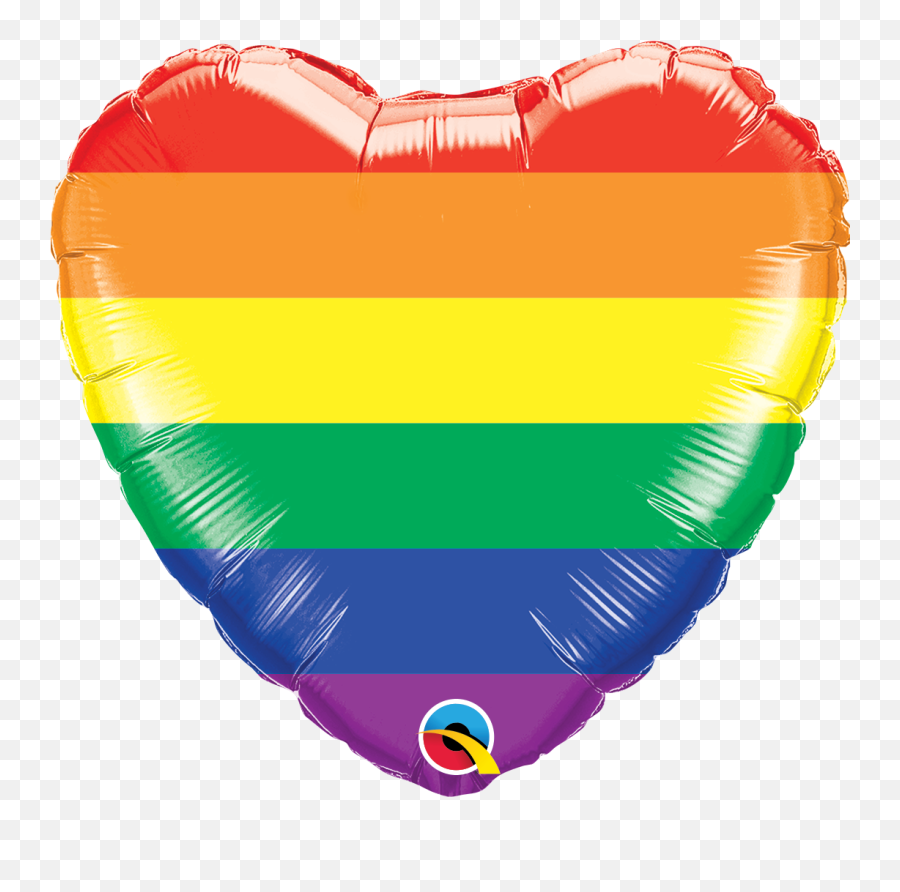 18 Heart Rainbow Stripes Pride Foil Balloon Bargain - Love You Foil Balloon Png,Heart Balloons Png