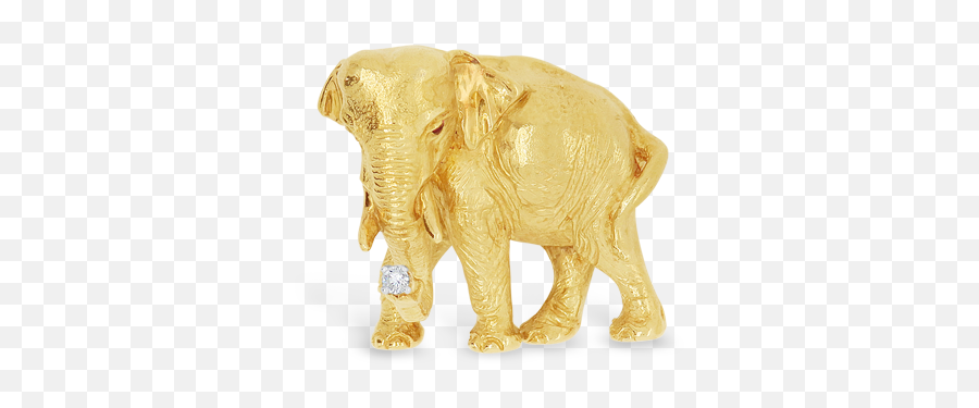 Gold Elephant Estate Pin U2013 Craiger Drake Designs - Decorative Png,Elephant Transparent