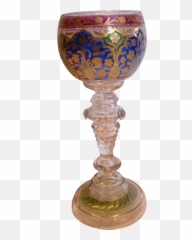 Download Hd Bohemian Czech Heckert Art Glass Wine Goblet 7 3 - Decorative png