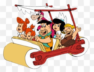The Flintstones And Rubbles In Car - Flintstones In The Car Png,Flintstones Png