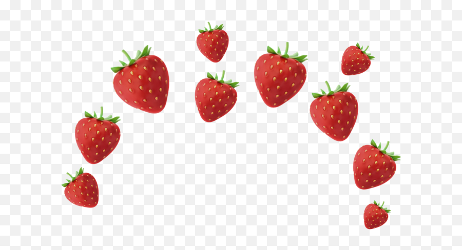 Download Aesthetic Strawberries Strawberry Crown Emoji - Transparent Background Strawberry Emoji Png,Strawberries Transparent Background