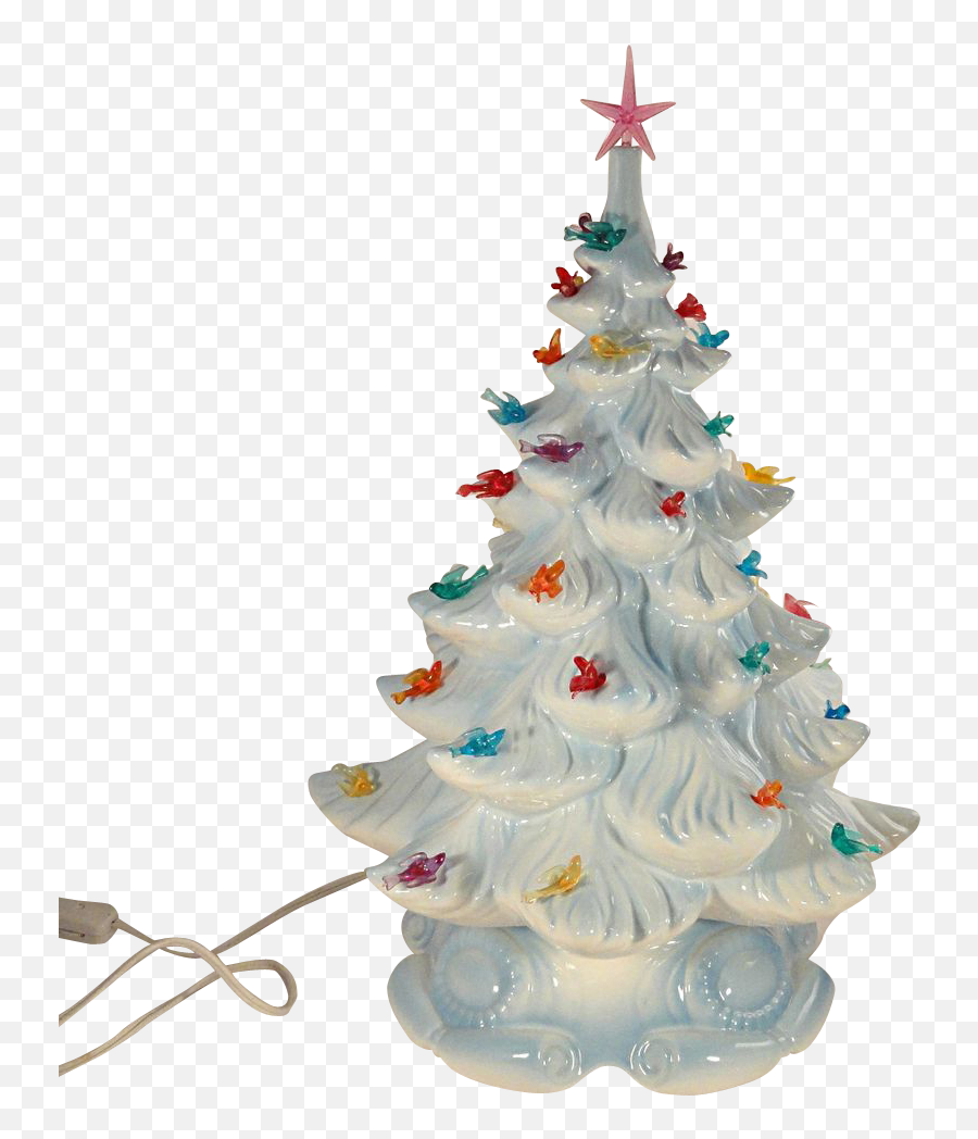 Vintage Ceramic Christmas Tree Lights - Small Lit Ceramic Christmas Trees Png,Christmas Tree Lights Png