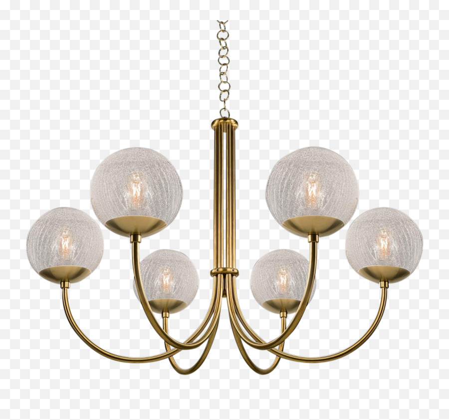 Oxford Brushed Brass 6 Arm Cracked Glass Globes Pendant - Chandelier Png,Cracked Glass Transparent Png