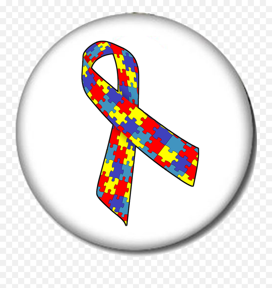 Ribbon Print Pin - Back Button Puzzle Autism Awareness Trastorno Del Espectro Autista Simbolo Png,Back Button Png