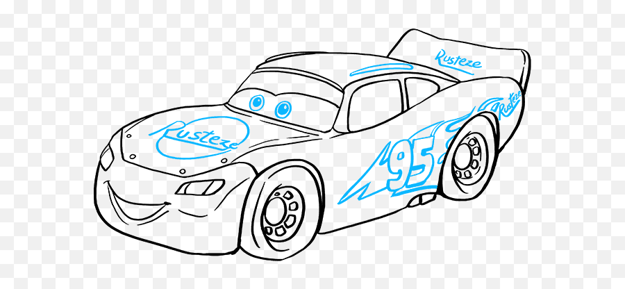 Lightning Mcqueen Drawing  How To Draw Lightning McQueen Step By Step