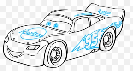 How To Draw Lightning Mcqueen - Really Easy Drawing Tutorial Automotive Decal png