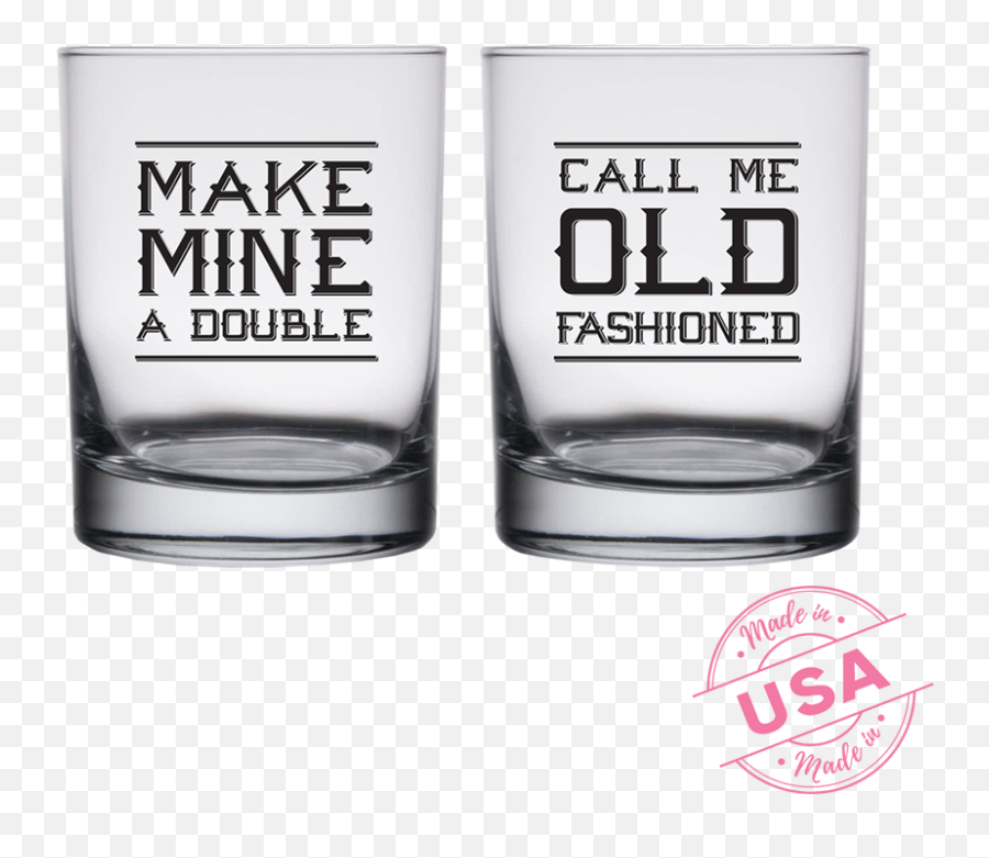 Call Me Old Fashioned U0026 Make Mine A Double Highball Whiskey Glasses Set Of 2 - Beer Glassware Png,Whiskey Glass Png