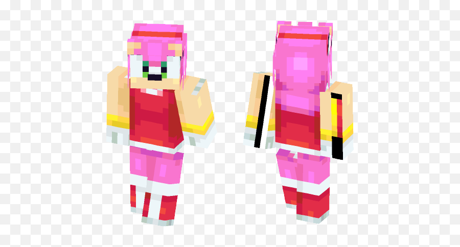 Download Amy - Rose Minecraft Skin For Free Superminecraftskins Minecraft Amy Rose Skin Png,Amy Rose Transparent