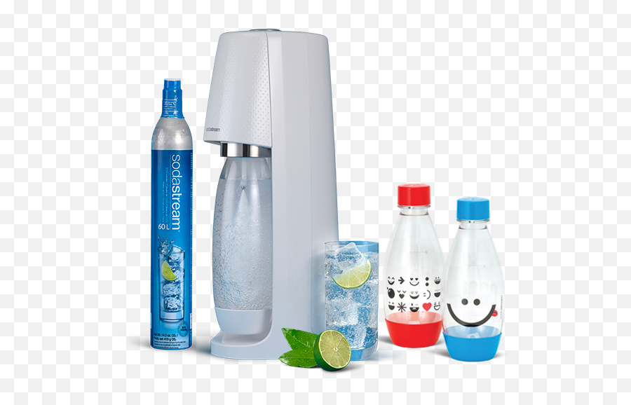 Download Hd Spirit White U0026 Twinpack Emoji Bottles - Sodastream Png,Water Emoji Transparent