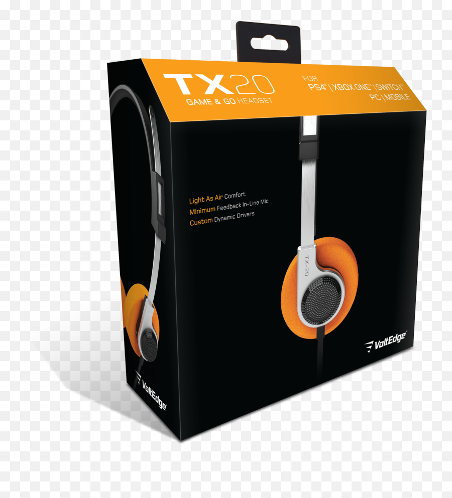 Voltedge Tx20 Wired Headset Orange - Portable Png,Icon Xbox 360 Headset