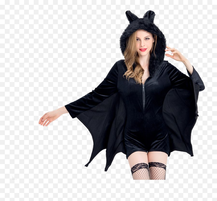 Womens Cozy Vampire Bat Romper Costume Png Fashion Icon Halloween Costumes
