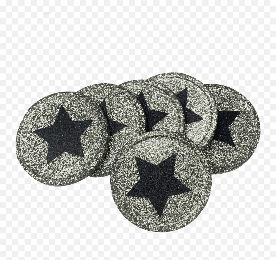Silver Glitter Star Tokens - Emblem Png,Glitter Stars Png