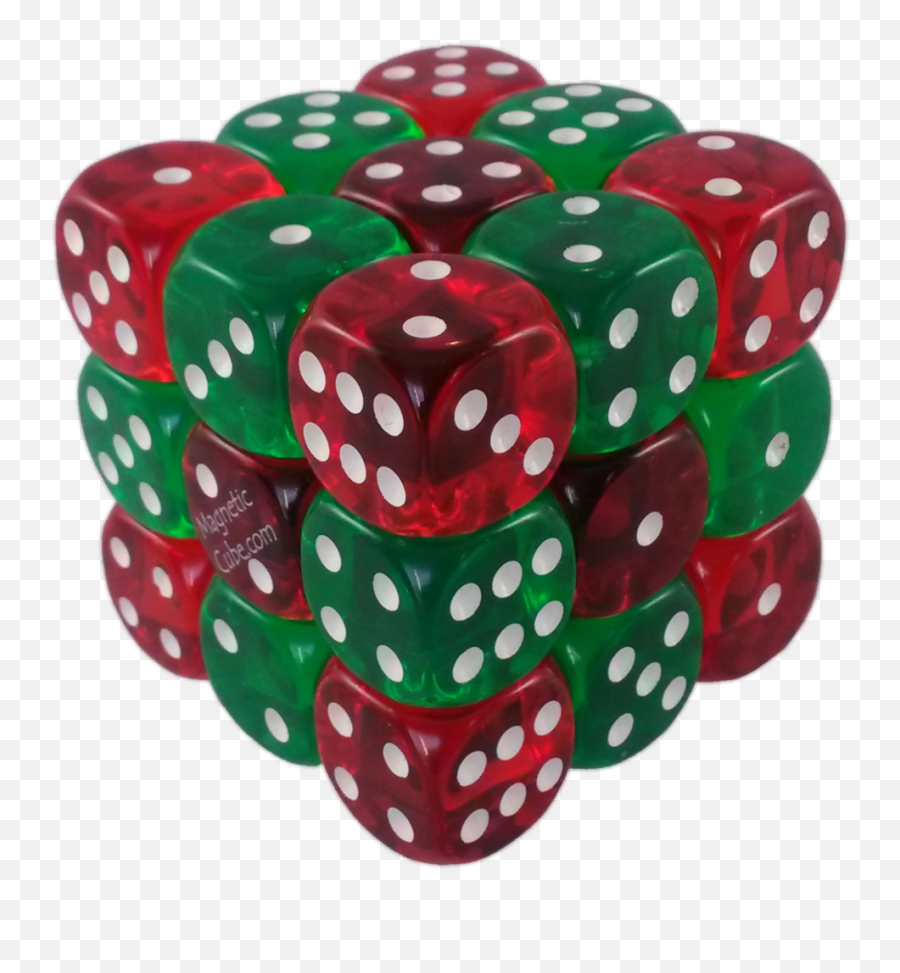 3x3x3 Mixed Red And Green Translucent U2014 Magneticcube Png Dice