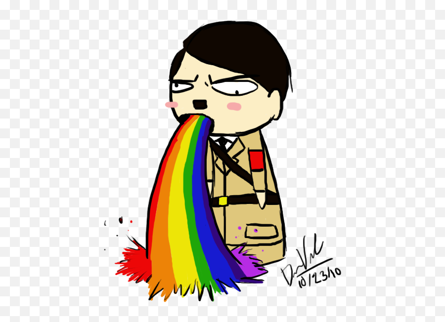 Facial Expression Nose Clip Art Smile - Puking Rainbows Png,Hitler Face Png