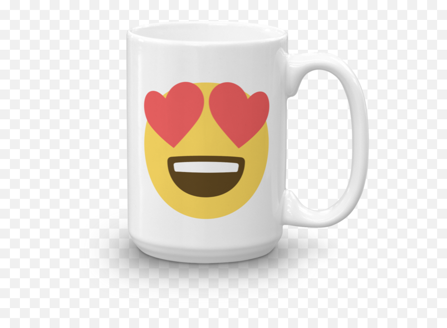 Download Emojione Heart Eyes Emoji Mug - Mug Png,Tired Emoji Png