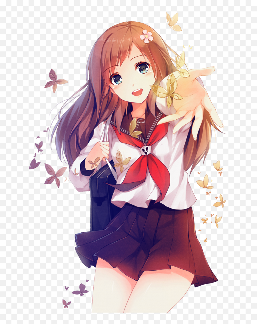Anime Girl Transparent Hq Png Image - High School Anime Girl,Anime Pngs