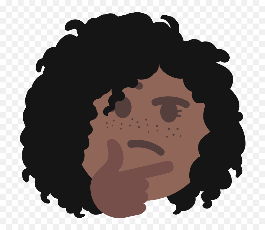 Download Ivy Thinking Emoji - Illustration Full Size Png Afro Emoji Thinking,Thinking Emoji Png