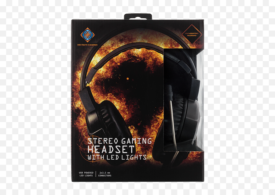Gaming Headset With Orange Led Logo Deltacogaming - Headphones Png,Headphone Logo