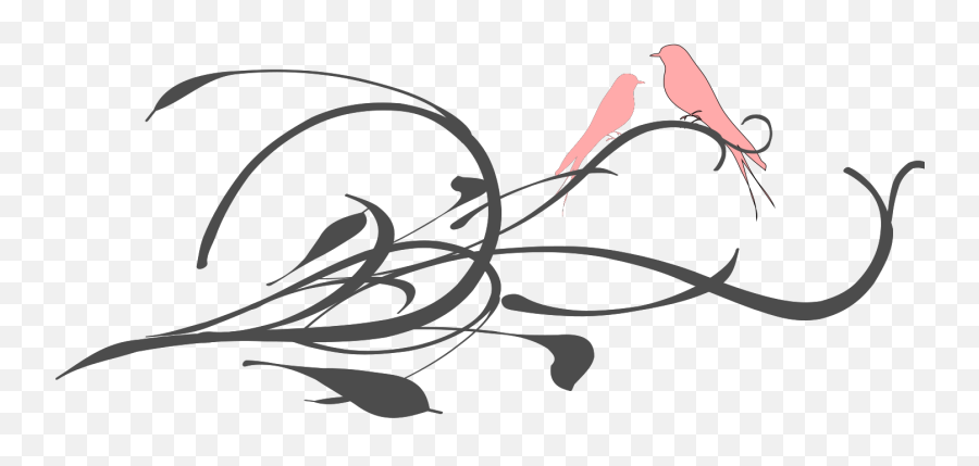 Pink Love Birds - Clip Art Png,Branch Clipart Png
