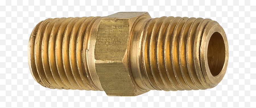 Brass Hex Nipple 1 - 38 Length Male 1418 Npt Brass Hex Nipple 3 Png,Nipple Png