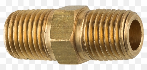Brass Hex Nipple 1 - 38 Length Male 1418 Npt Brass Hex Nipple 3 Png,Nipple Png