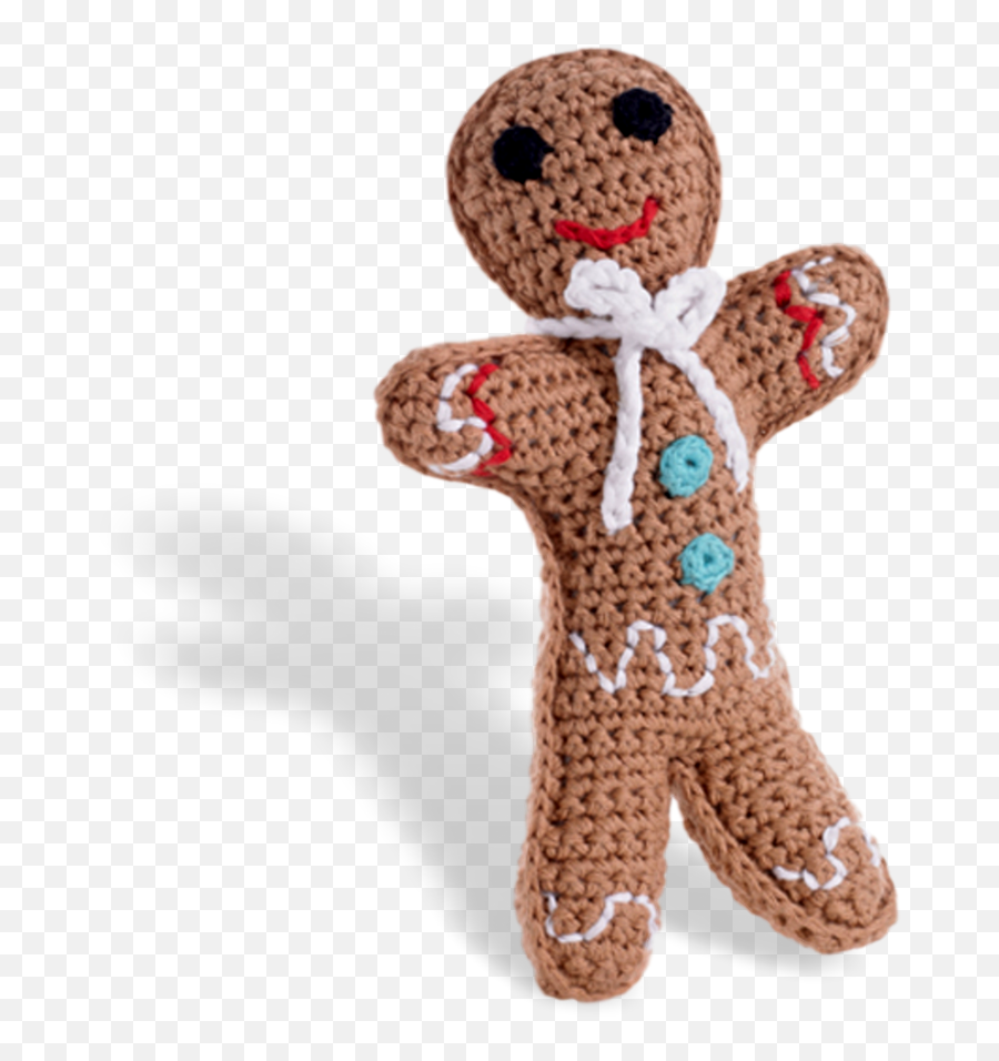 Gingerbread Man - Brown Pebble Handknitted Gingerbread Man Rattle Png,Gingerbread Png