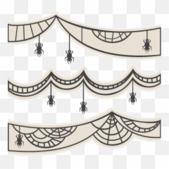 Spider Web Banner Set Svg Scrapbook Title Cutting Files - Illustration Png,Webs Png