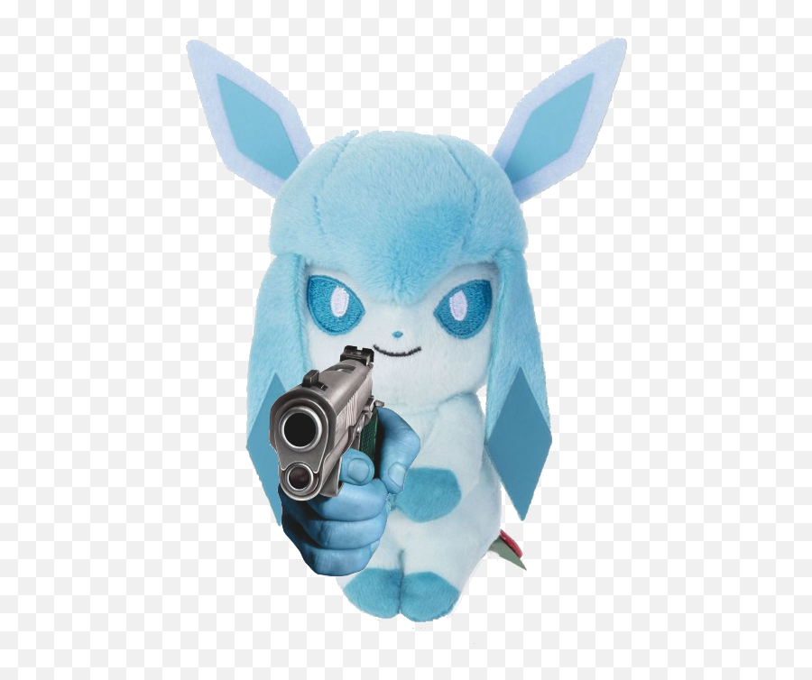 Glaceon With A Gun - Sitting Glaceon Plush Png,Glaceon Transparent
