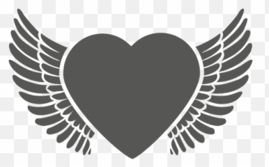 Transparent Black Paw Heart With Wings - Vector Corona De Laurel png