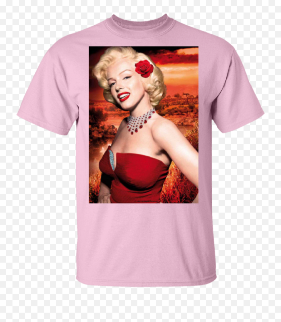 T - Shirt Marilyn Monroe Red Dress Flower Icon Poster Girl Funny Keto Shirts Png,Red Flower Icon