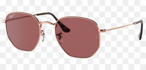 Ray - Ban RB3548N HEXAGONAL FLAT LENSES 51 Green Hexagonal Rose Gold png
