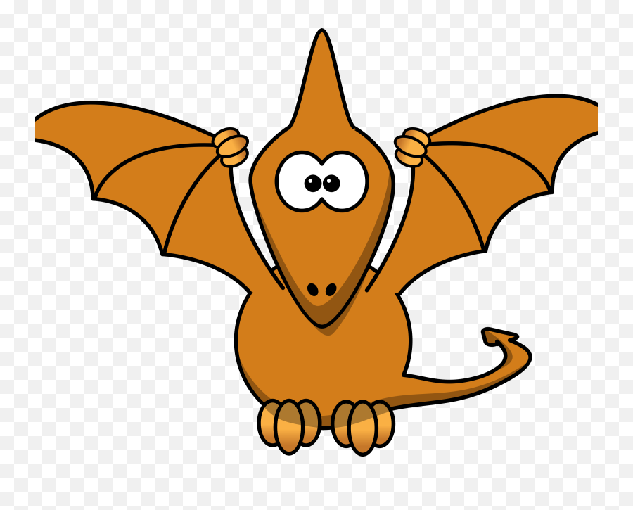 Cartoon Pterodactyl With Upraised Wings - Flying Dinosaur Clip Art Png,Pterodactyl Png