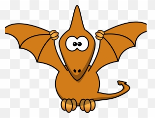Cartoon Pterodactyl With Upraised Wings - Flying Dinosaur Clip Art Png,Pterodactyl Png