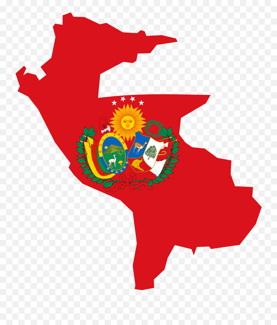 Peru Bolivian Confederation Flag - Peru Map Clip Art Png,Bolivia Flag Png