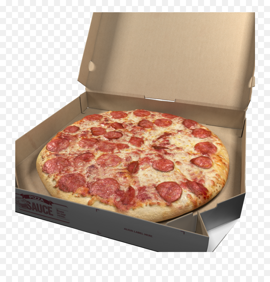 Pepperoni Pizza With Box 3d Model - Cgstudio Png,Pepperoni Pizza Png