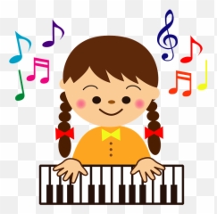 Child Girl Play Piano Clipart - St Patrick Day Music Activities png